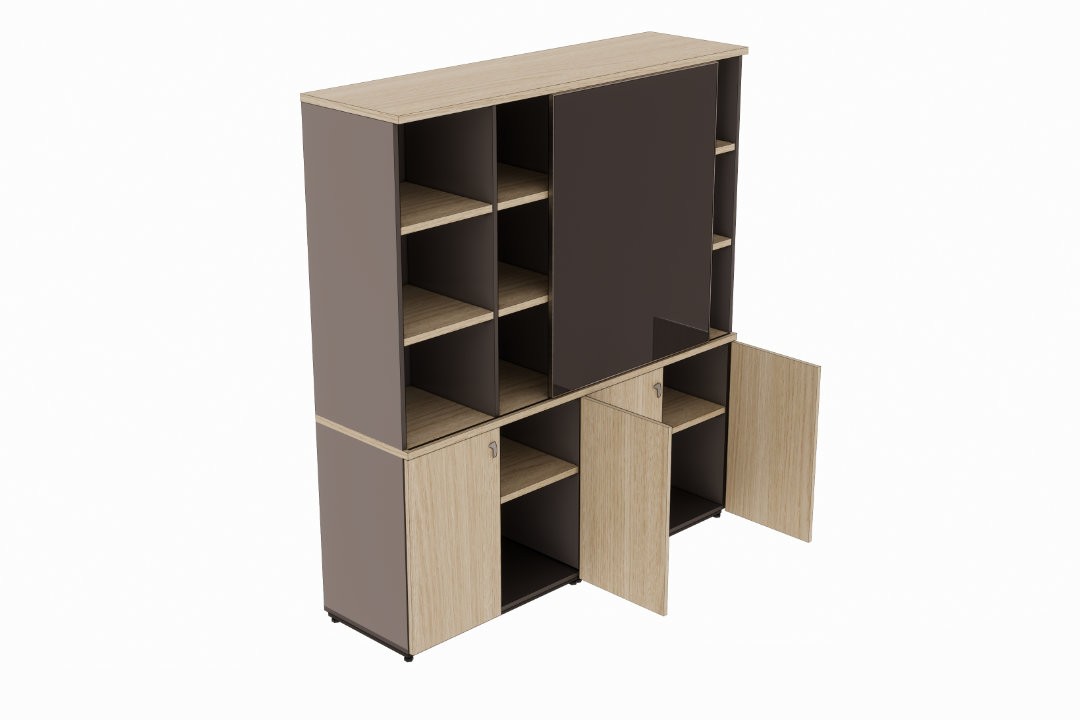 Estante de escritório extra alta com porta de correr Versatile